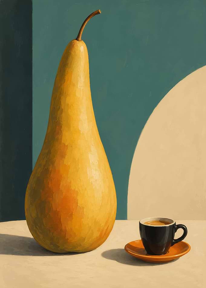 Still Life with Pear and Espresso
