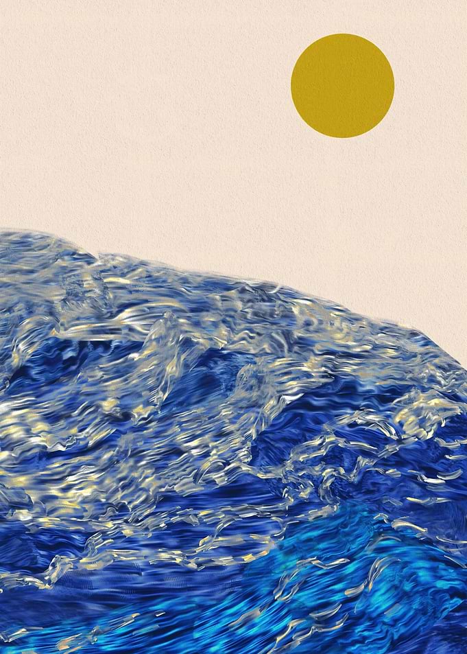 Abstract Ocean Wave and Sun