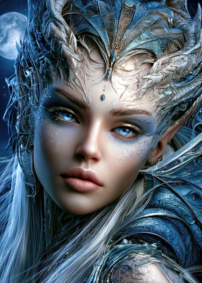 Ethereal Ice Queen Fantasy Portrait