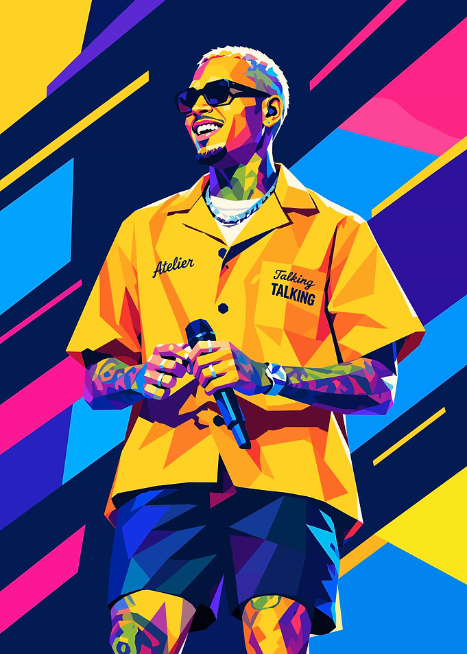 Chris Brown Pop Art Portrait