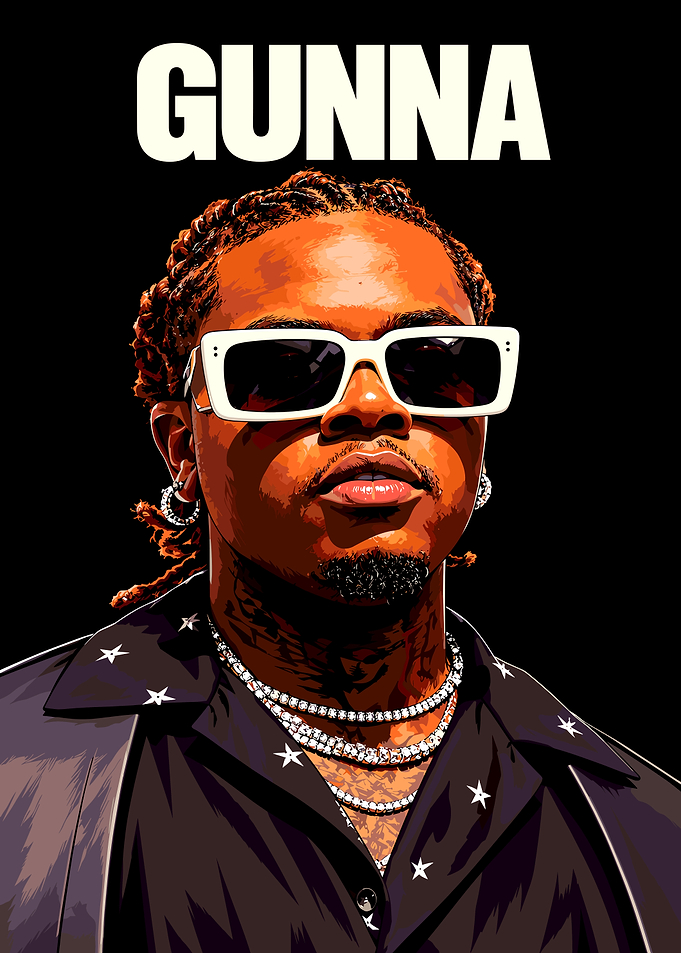 Gunna Portrait Digital Art Poster