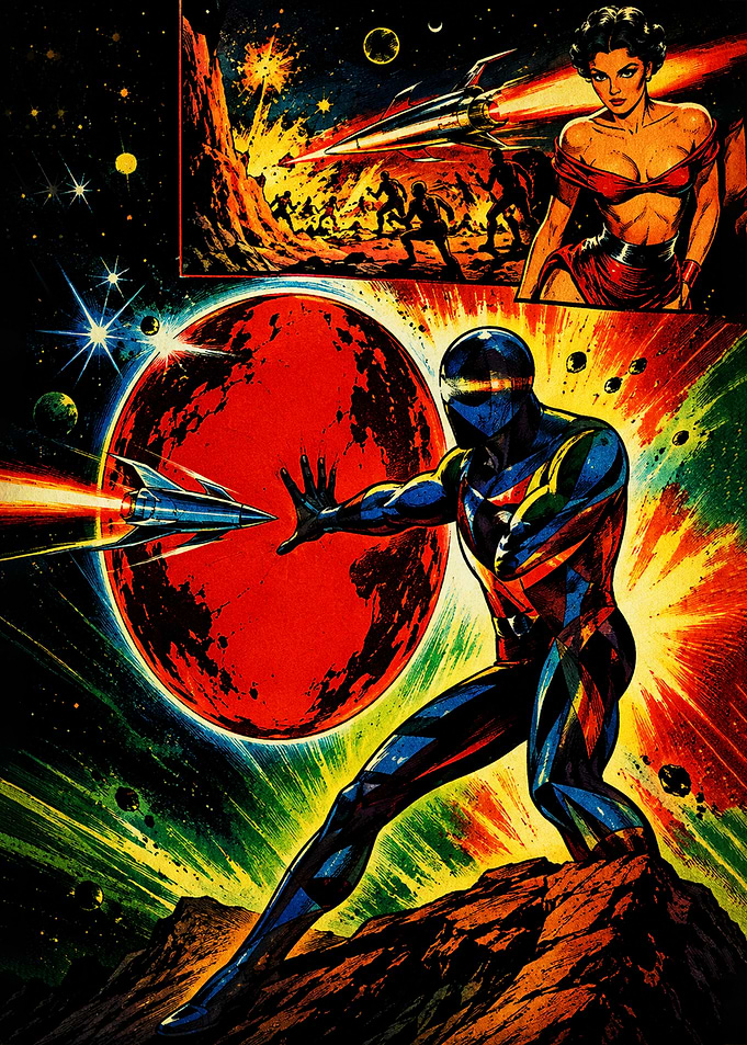 Retro Sci-Fi Comic Book Illustration
