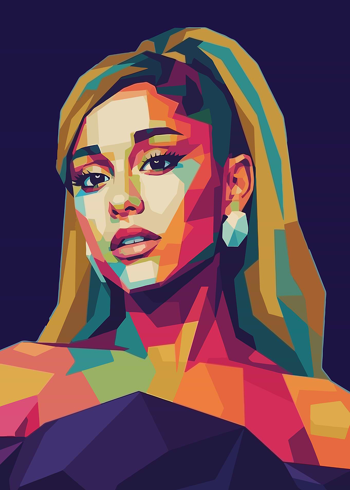 Ariana Grande WPAP Pop Art Portrait