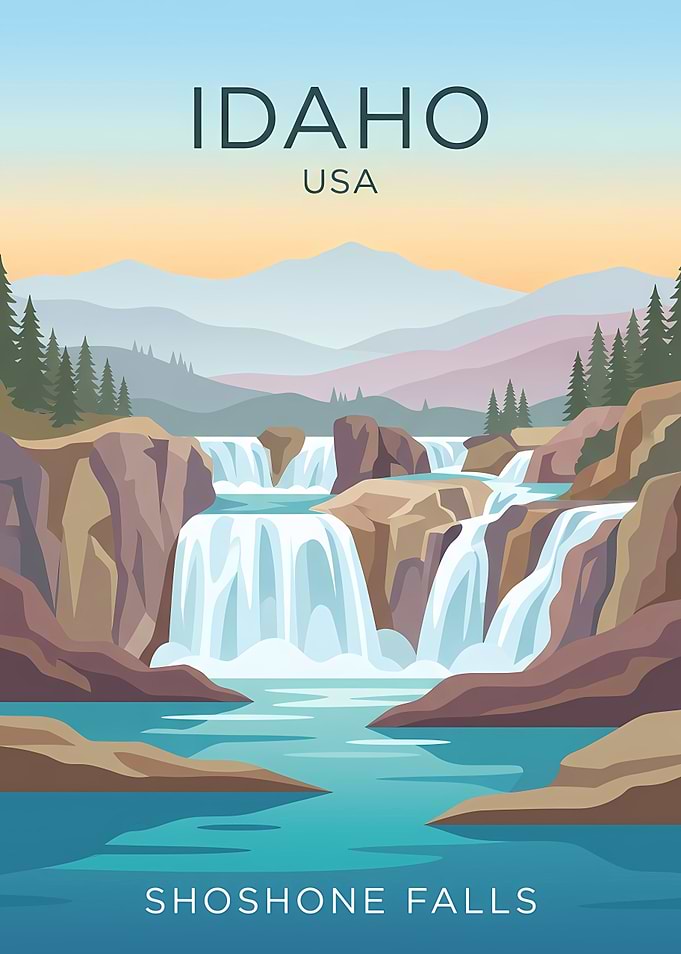 Shoshone Falls Idaho Travel Poster