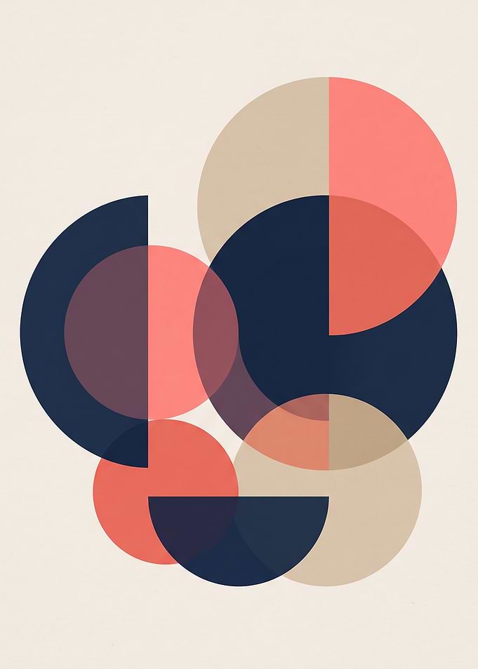 Abstract Geometric Circles Composition