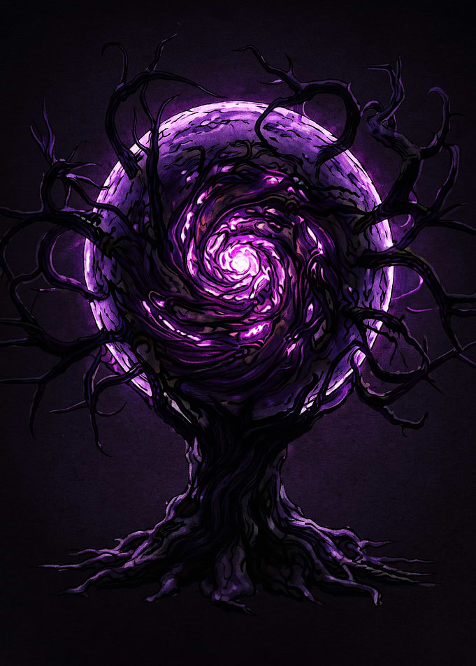 Dark Fantasy Purple Vortex Tree