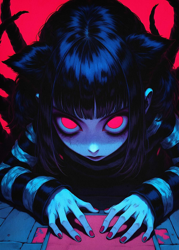 Creepy Anime Girl Surreal Art