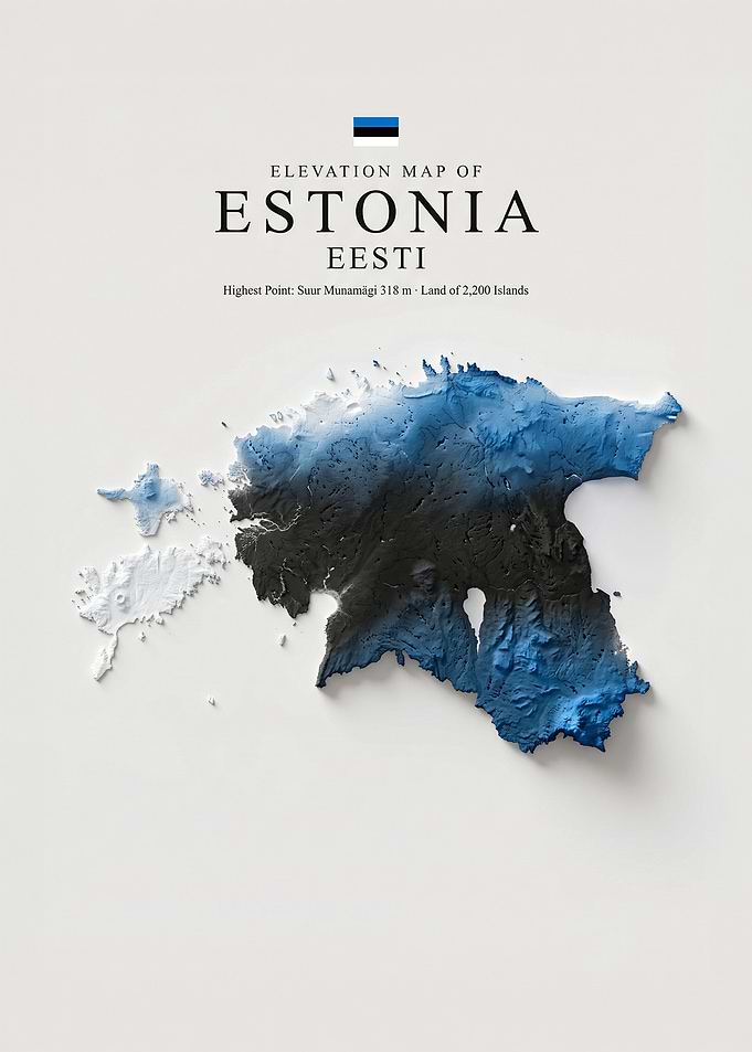 Elevation Map of Estonia