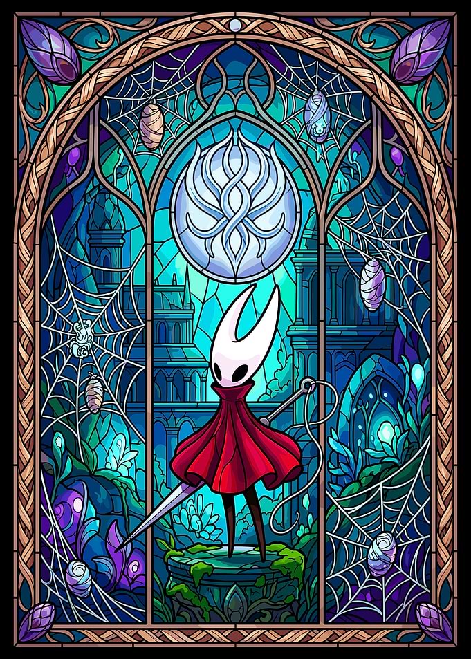 Hornet Stained Glass Hollow Knight Art