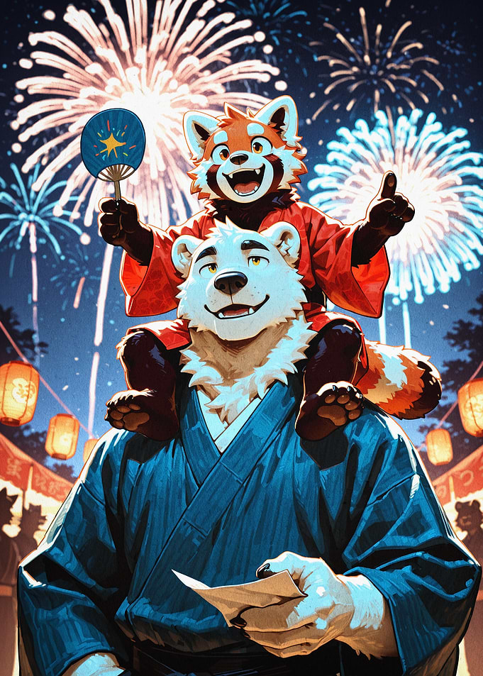 Red Panda Bear Festival Anime Poste
