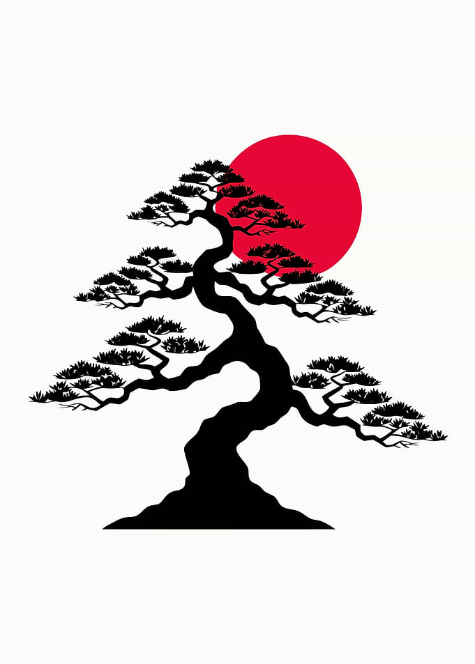 Minimalist Japanese Bonsai Tree