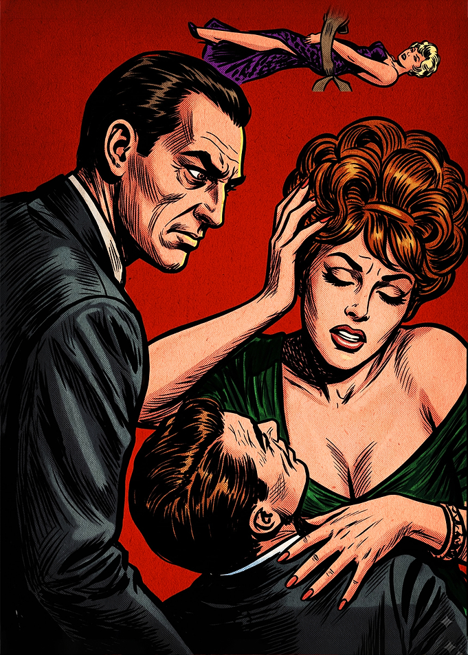 Vintage Comic Book Drama Illustration