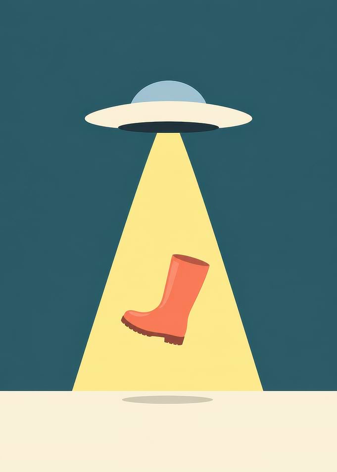 UFO Abducting a Rain Boot