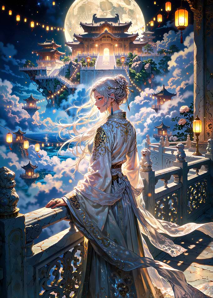 Celestial Princess in Moonlit Palace