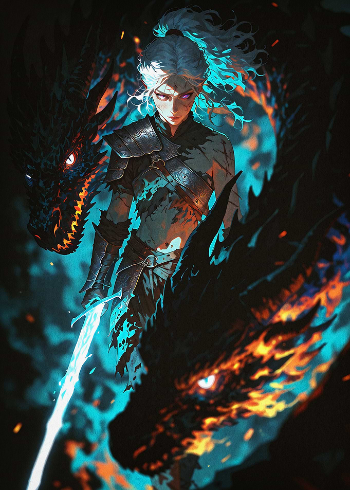 Dragon Knight Fantasy Warrior Art
