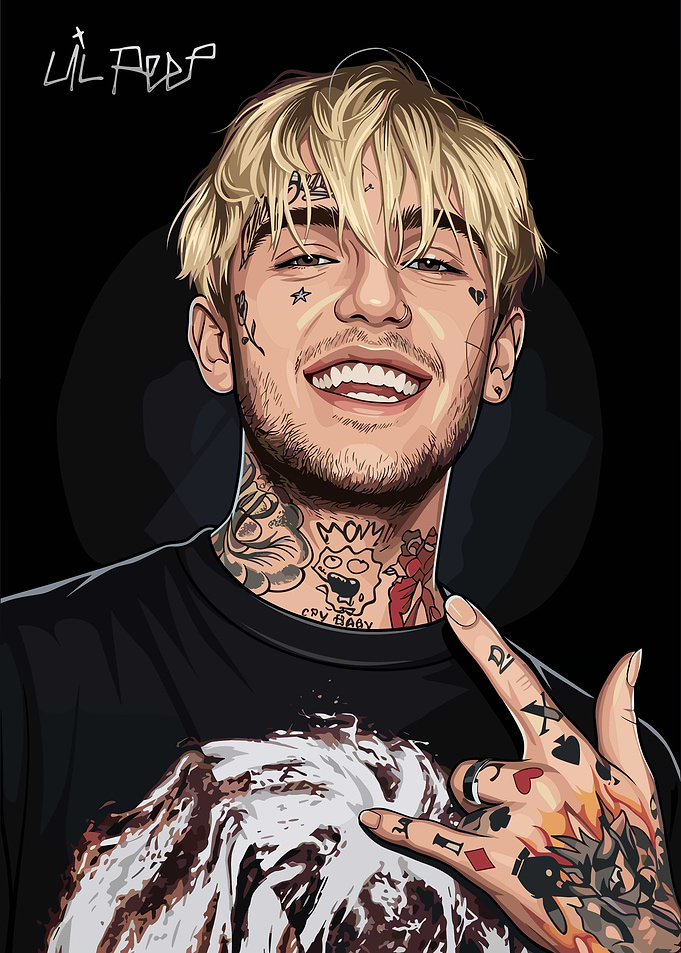 Lil Peep Digital Portrait Illustration