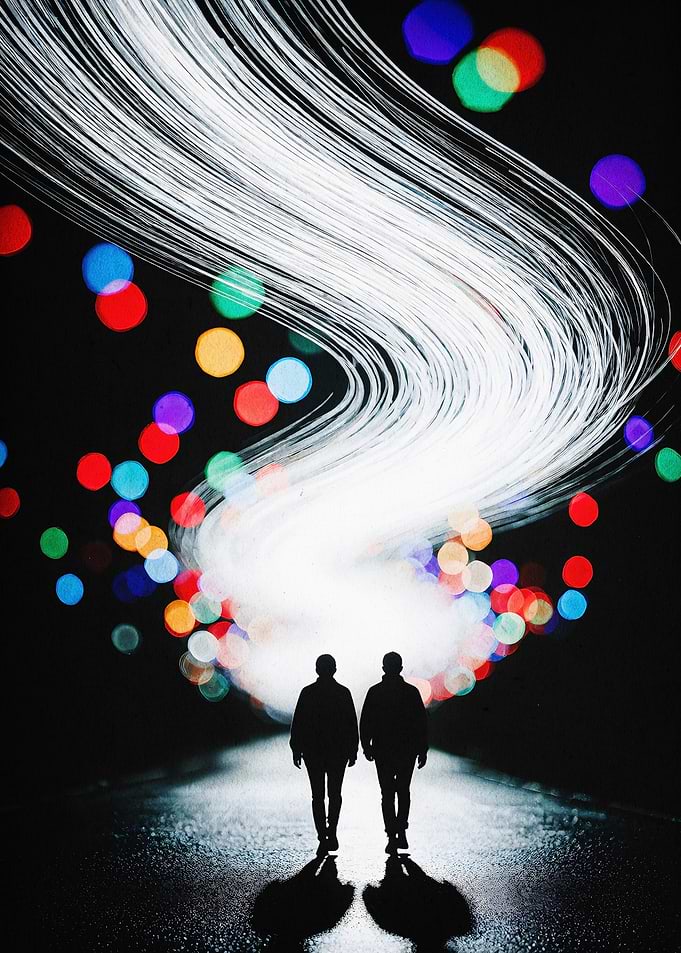 Neon Light Dreams Surreal Poster