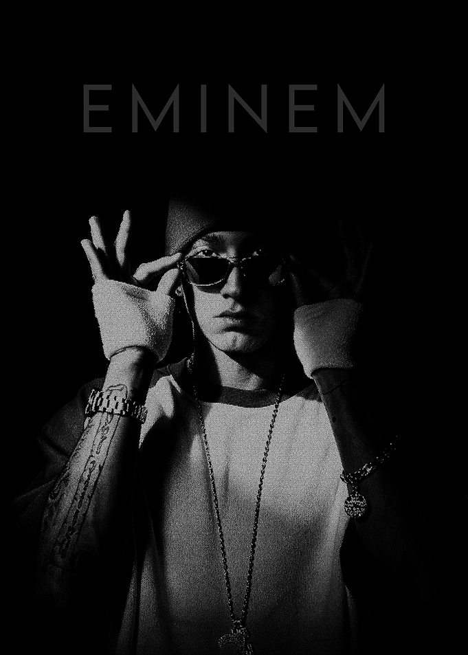 Eminem Black and White Portrait