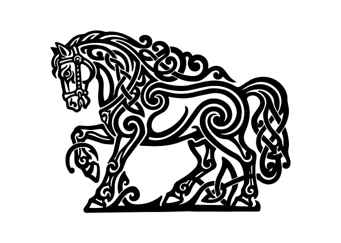 Celtic Knotwork Horse Illustration
