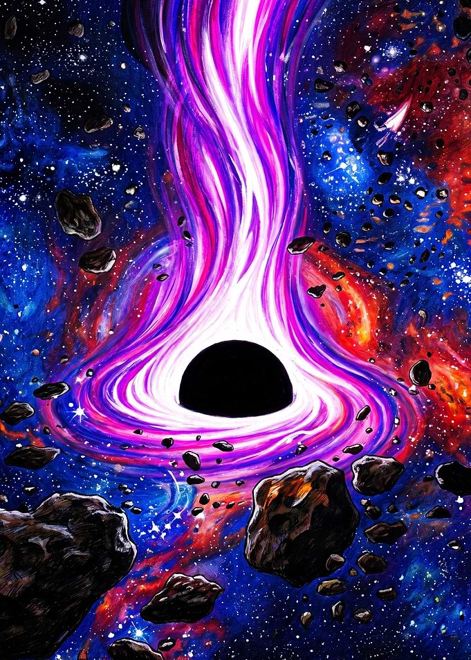 Vibrant Black Hole Cosmic Art