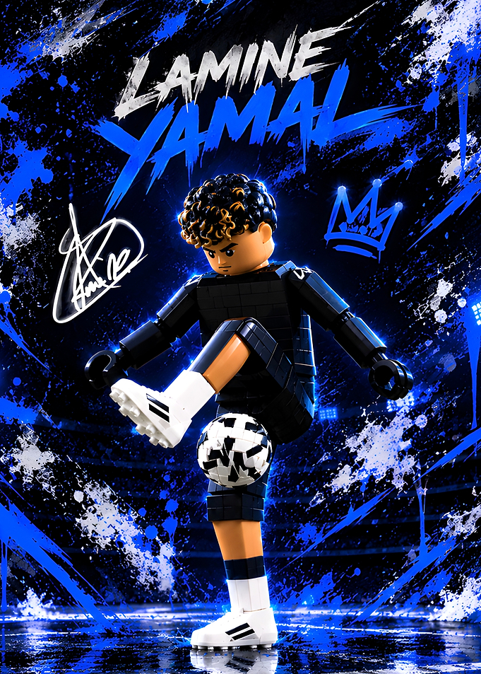 Lamine Yamal Lego Soccer Player Poster
