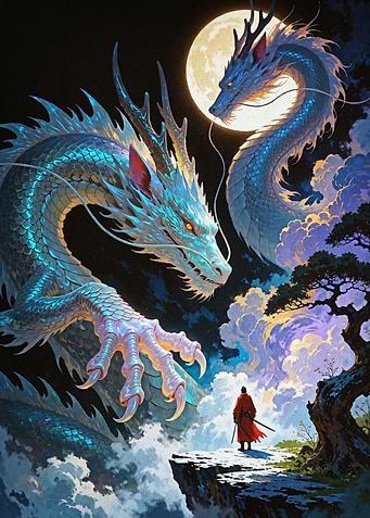 Dragon Moon Fantasy Dark Art