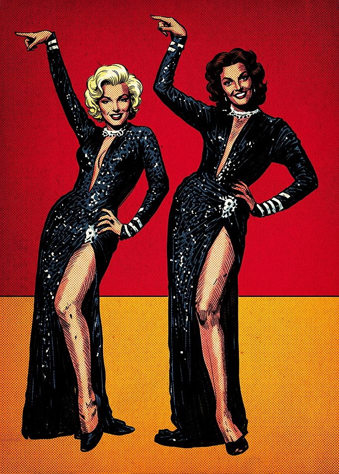 Marilyn Monroe and Jane Russell Pop Art