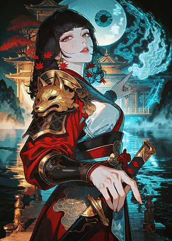Anime Samurai Girl Fantasy Art