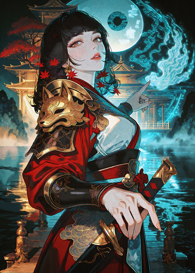 Anime Samurai Girl Fantasy Art