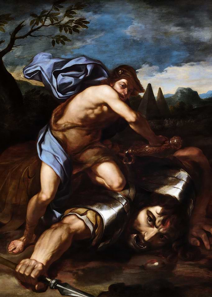 David and Goliath (17th Century) by Follower of Michelangelo Merisi da Caravaggio