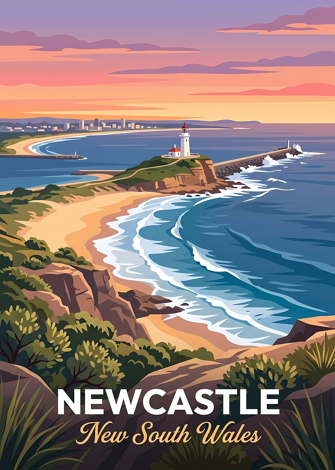 Newcastle New South Wales Travel Poster