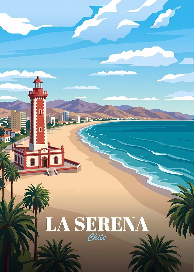 La Serena Chile Travel Poster
