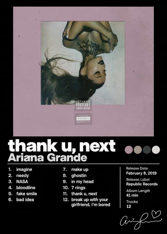 Ariana Grande Thank U, Next Poster