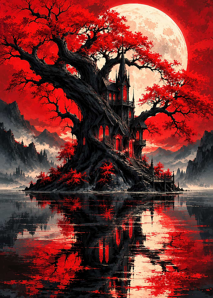 Gothic Castle in Red Moon Forest