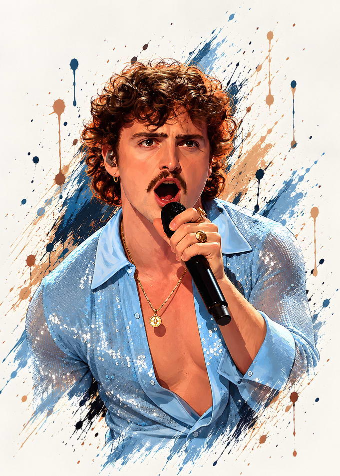 Benson Boone Singing Watercolor Portrait