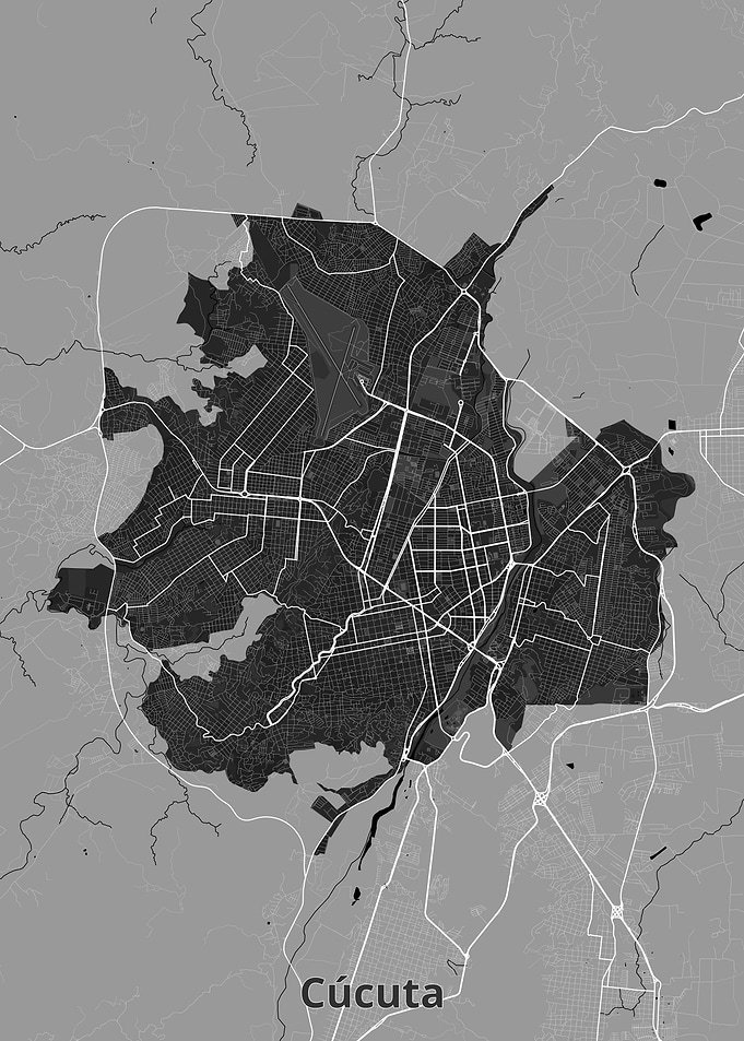 Minimalist Map of Cúcuta