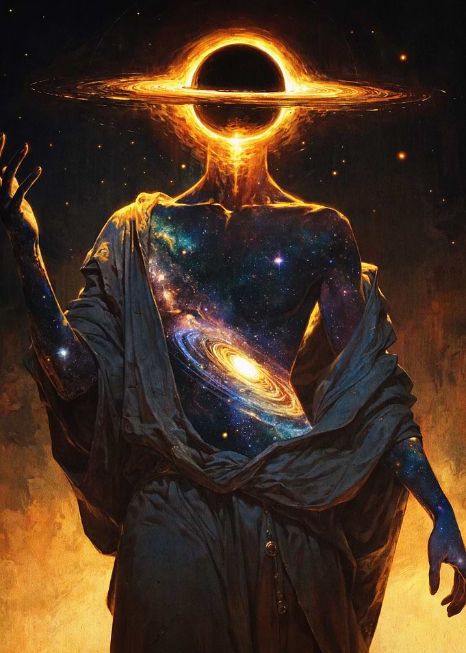 Black Hole God Cosmic Art Poster