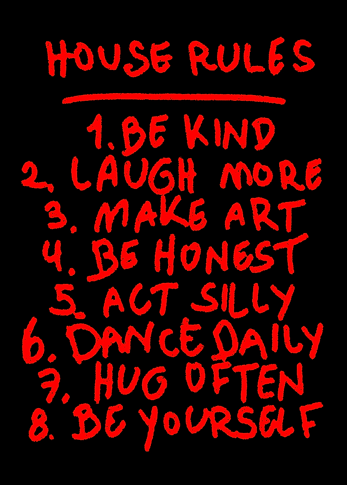 Inspirational House Rules Text Art