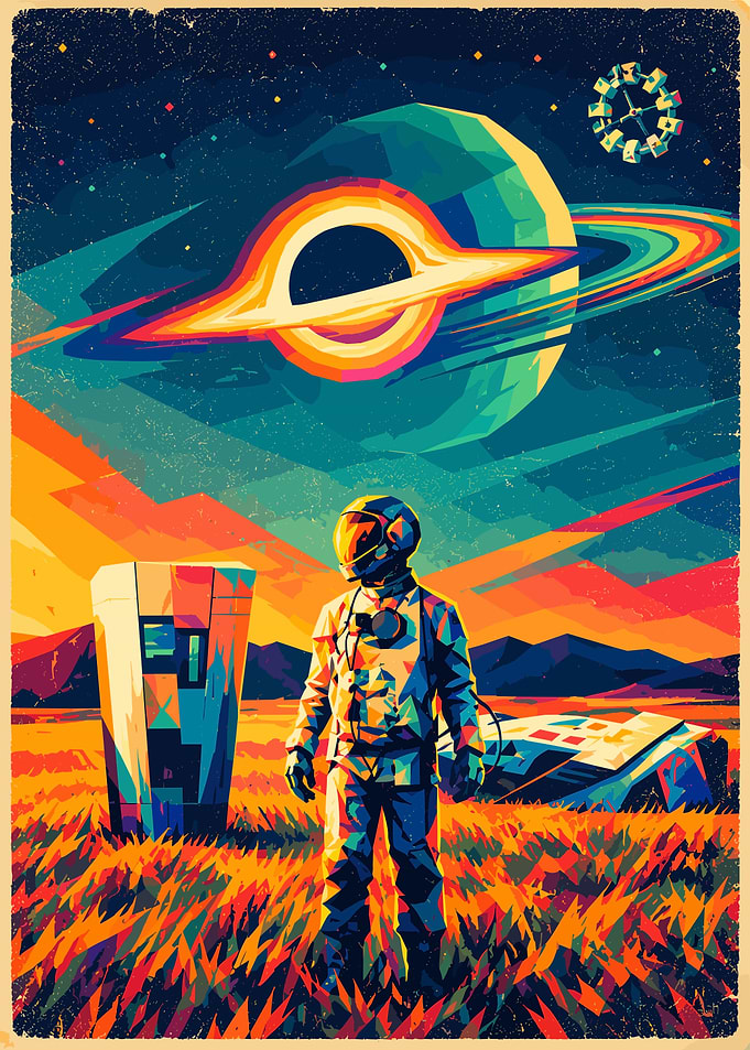 Interstellar Astronaut Space Art Poster