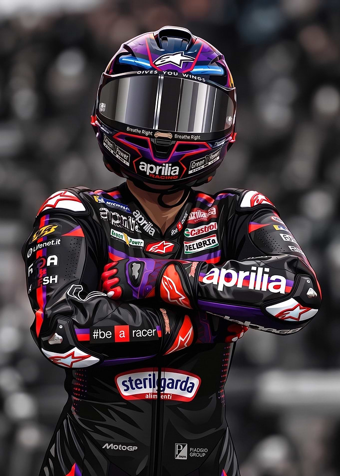 Aprilia MotoGP Racer in Full Gear