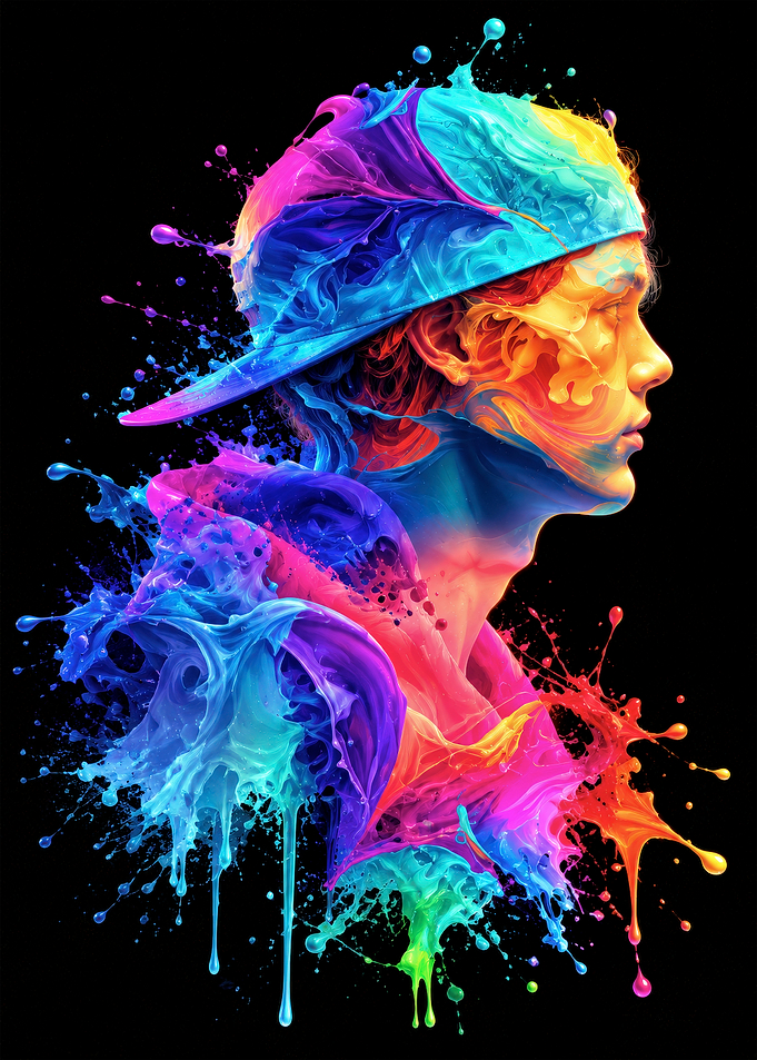 Colorful Paint Splash Portrait