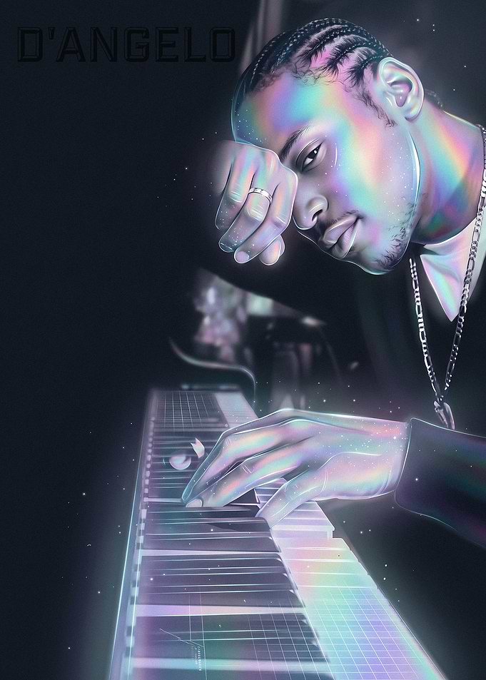 D'Angelo Playing Piano Digital Art