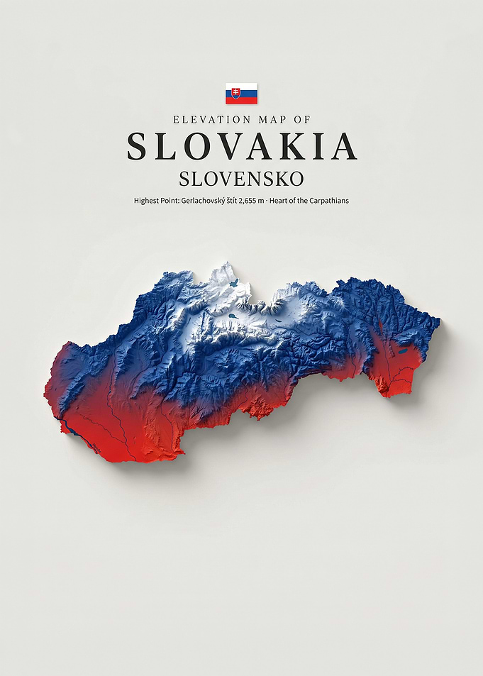 Elevation Map of Slovakia