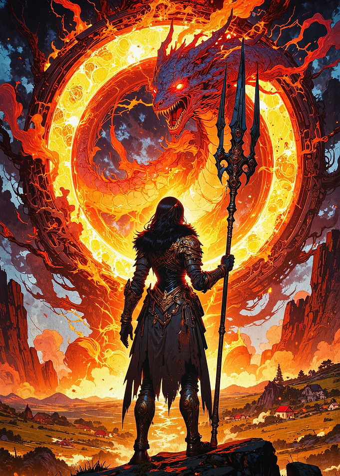 Dragon Warrior Trident Fantasy Post