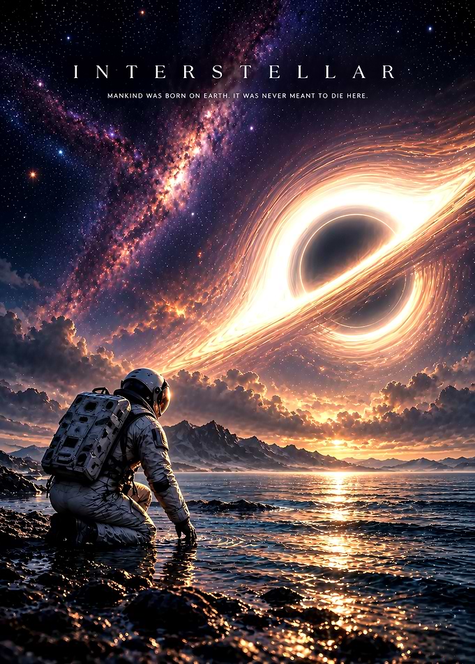 Interstellar Movie Poster Black Hole Art