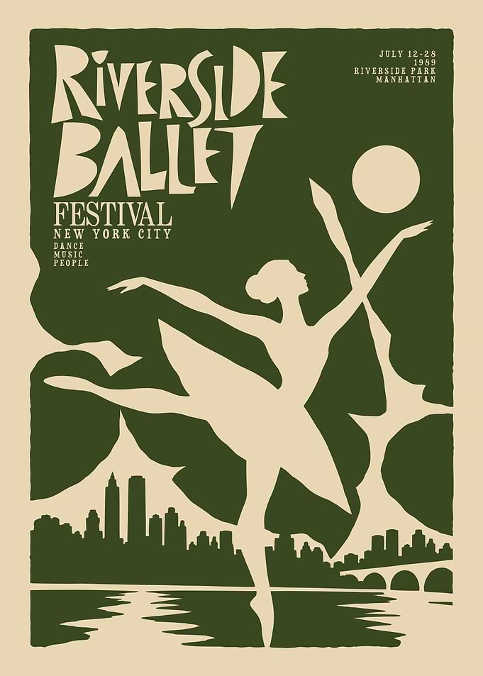 Riverside Ballet Festival Vintage Poster