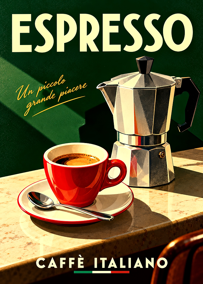 Italian Espresso Coffee Poster