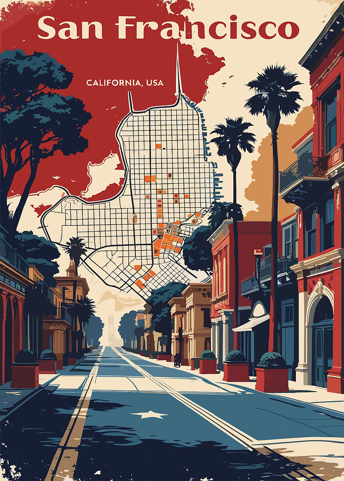 Vintage San Francisco Travel Poster