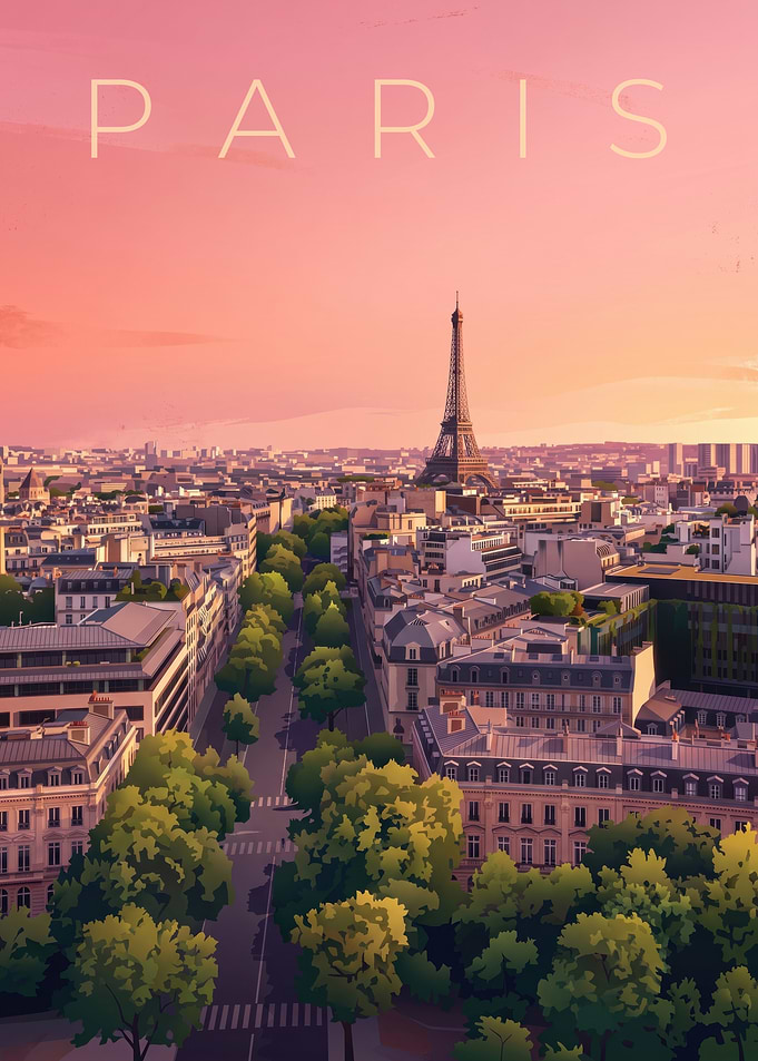Paris Cityscape at Sunset