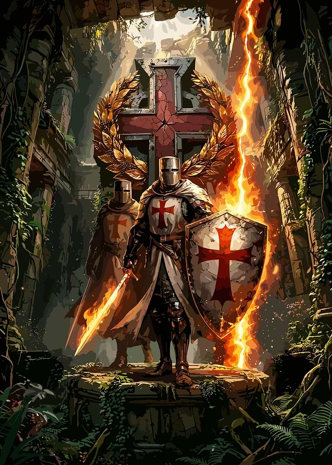 Templar Knights in Ancient Ruins